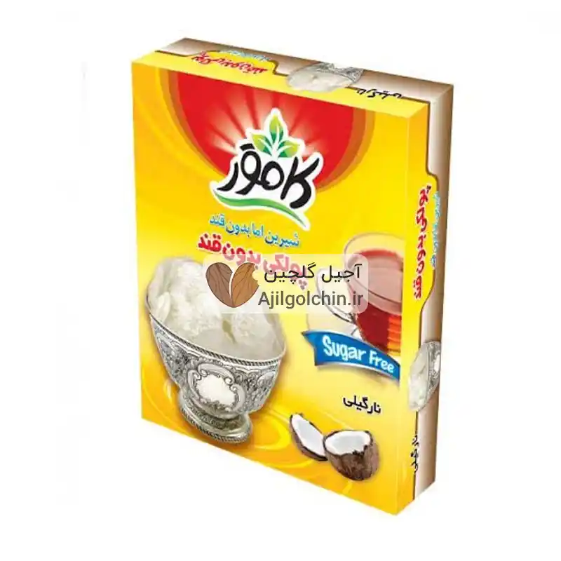 پولکی رژیمی بدون قند کامور طعم نارگیلی