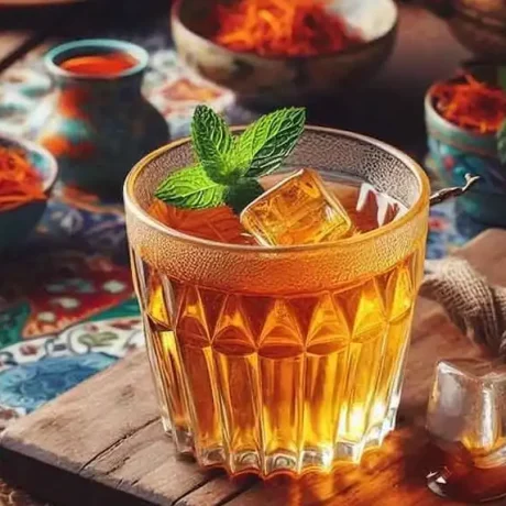 طرز تهیه شربت زعفران و گلاب