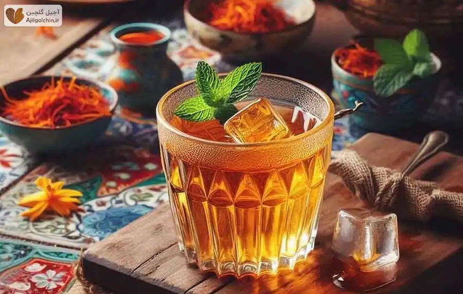 طرز تهیه شربت زعفران و گلاب